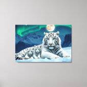 可愛いカブの白い虎の引き伸ばしキャンバス印刷 キャンバスプリント (正面)