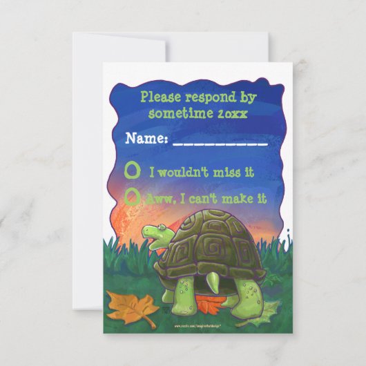 可愛いカメパーティーRSVP 出欠カード (裏面)