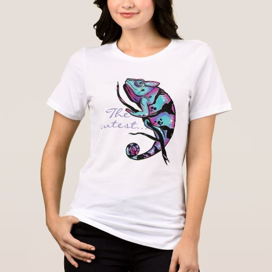 可愛いカメレオンのイメージのセーター。 トライブレンドＴシャツ (正面)