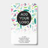 可愛いカメレオン小児科医の写真ロゴコード バッジ (裏面)