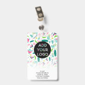 可愛いカメレオン小児科医の写真ロゴコード バッジ (裏面 （クリップ付）)