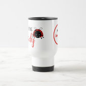 可愛いカモのバグ追加モノグラム トラベルマグ (中央)