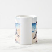可愛いカモメ二匹の恋 コーヒーマグカップ (中央)