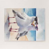 可愛いカモメ二匹の恋 ジグソーパズル (横)