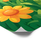 可愛いカラフルうれしそうなガーデンガールAIポスター ポスター (角)