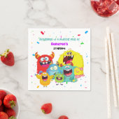 可愛いカラフルおもしろいモンスターバースデーパーティー スタンダードカクテルナプキン (インサイチュ)