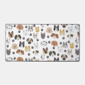 可愛いカラフルおもしろい犬&ドッグポーパターン デスクマット (正面)