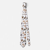 可愛いカラフルおもしろい犬&ドッグポーパターン ネクタイ (正面)