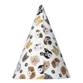 可愛いカラフルおもしろい犬&ドッグポーパターン パーティーハット (裏面)