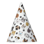 可愛いカラフルおもしろい犬&ドッグポーパターン パーティーハット (右)