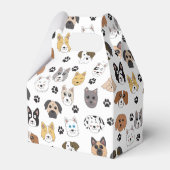 可愛いカラフルおもしろい犬&ドッグポーパターン フェイバーボックス (正面サイド)
