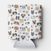 可愛いカラフルおもしろい犬&ドッグポーパターン 缶クーラー (裏面)