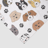 可愛いカラフルおもしろい犬&ドッグポーパターン 薄葉紙 (詳細)