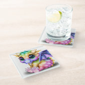 可愛いカラフルかわいいベビー ガラスコースター (アングル)