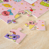 可愛いカラフルかわいい甘い柄の母の日 ジグソーパズル (側面)