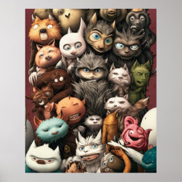 可愛いカラフルのグループ ポスター