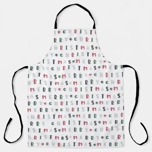 可愛いカラフルの台本メリークリスマス エプロン (正面)