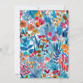 可愛いカラフルの花柄の保存日 セーブザデート (裏面)