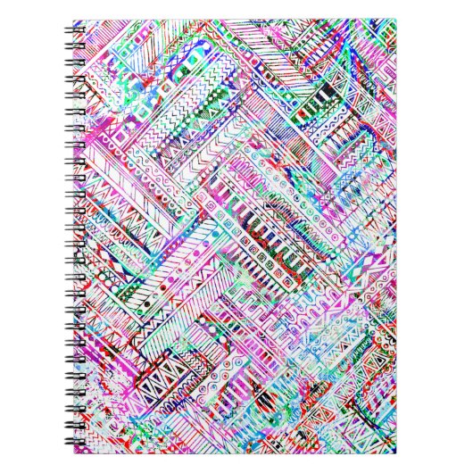 可愛いカラフルの部族柄 ノートブック (正面)