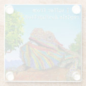 可愛いカラフルひげ竜ガラスのコースター ガラスコースター (裏面)