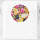 可愛いカラフルを振りかけるフルーツキャンディ ラウンドシール (バッグ)