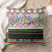 可愛いカラフルアステカの部族柄 クッション (ブランケット)