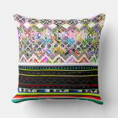 可愛いカラフルアステカの部族柄 クッション (正面)