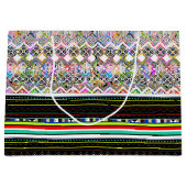 可愛いカラフルアステカの部族柄 ラージペーパーバッグ (正面)