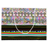 可愛いカラフルアステカの部族柄 ラージペーパーバッグ (裏面)