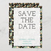 可愛いカラフルインディアンゾウが日付を保存 セーブザデート (正面/裏面)