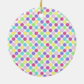 可愛いカラフルウォーターカラーバニーと水玉模様 セラミックオーナメント (裏面)