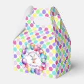 可愛いカラフルウォーターカラーバニーと水玉模様 フェイバーボックス (裏面サイド)