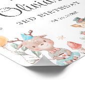 可愛いカラフルウッドランド動物誕生会 ポスター (角)