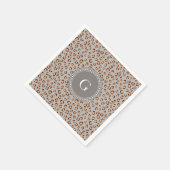 可愛いカラフルオレンジ色のチーズプリントモノグラム スタンダードカクテルナプキン (角)