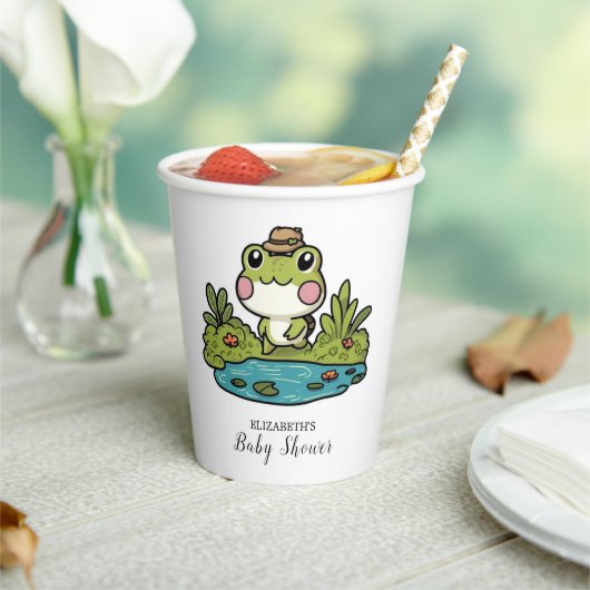 可愛いカラフルカエルの赤ちゃんシャワー 紙コップ (インサイチュ)