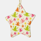 可愛いカラフルカエル柄 セラミックオーナメント (左)