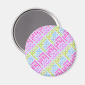 可愛いカラフルガーリー幾何学落書きパターンli マグネット (正面/裏面)