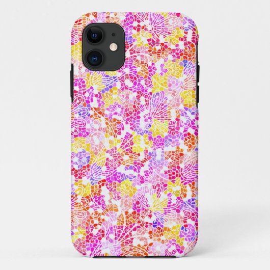 可愛いカラフルガーリー抽象芸術花模様 Case-Mate iPhoneケース (裏面)