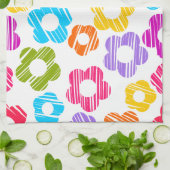 可愛いカラフルガーリー花明るい花柄 キッチンタオル (折り畳み)