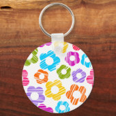 可愛いカラフルガーリー花明るい花柄 キーホルダー (正面)