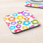 可愛いカラフルガーリー花明るい花柄 コースター (左側)