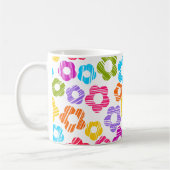 可愛いカラフルガーリー花明るい花柄 コーヒーマグカップ (左)