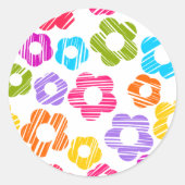 可愛いカラフルガーリー花明るい花柄 ラウンドシール (正面)