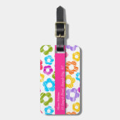 可愛いカラフルガーリー花明るい花柄 ラゲッジタグ (正面縦)