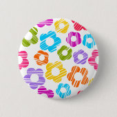 可愛いカラフルガーリー花明るい花柄 缶バッジ (正面)