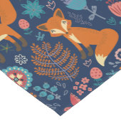 可愛いカラフルキツネ花柄 ミディアムテーブルランナー (コーナー)