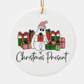 可愛いカラフルクおもしろいラス セラミックオーナメント (正面)