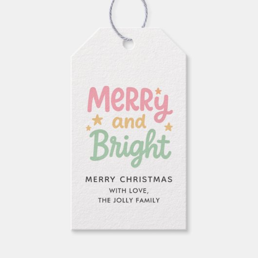 可愛いカラフルクモダンラス ギフトタグ (正面)