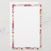 可愛いカラフルクラシック花柄 便箋 (正面/裏面)