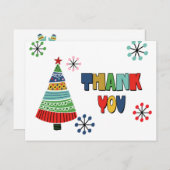 可愛いカラフルクリスマスありがとうはがき ポストカード (正面/裏面)